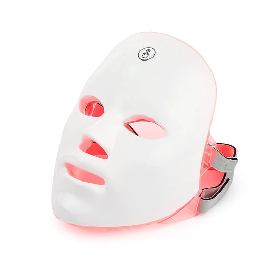 LED photon mask on white background, red LED colour