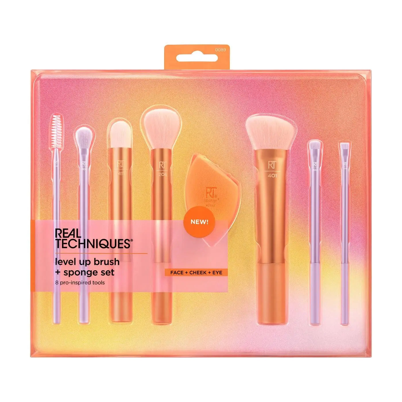 Real techniques profesional brushes set , new¡ level up brush plus sponge set , face, cheek and eye.